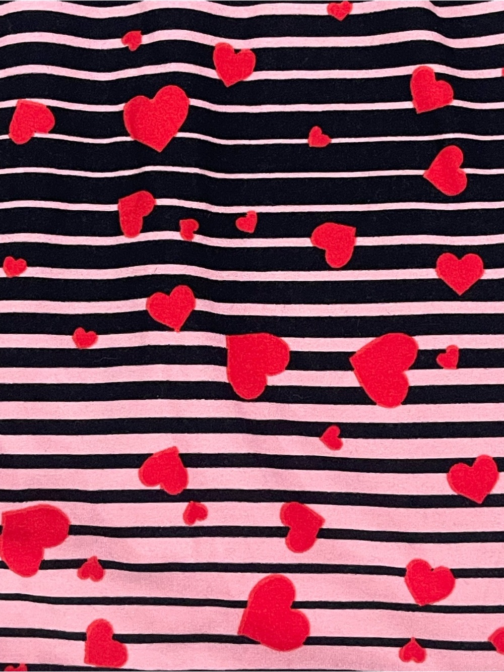 Buttery Soft Comfy LuLaRoe Black & Pink Striped Scattered Red Hearts Leggings
